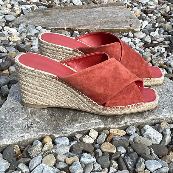 Vince Gaelan Suede Espadrille Wedge Slide Sandals - Picture 3 of 12